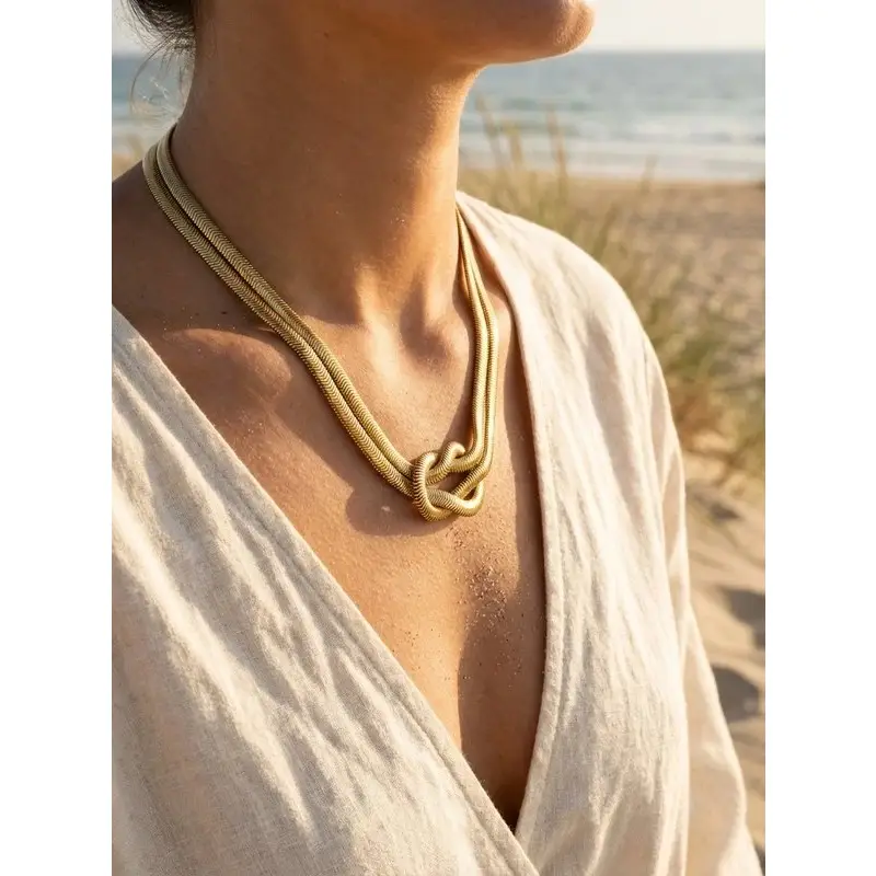 Collier nœud doré