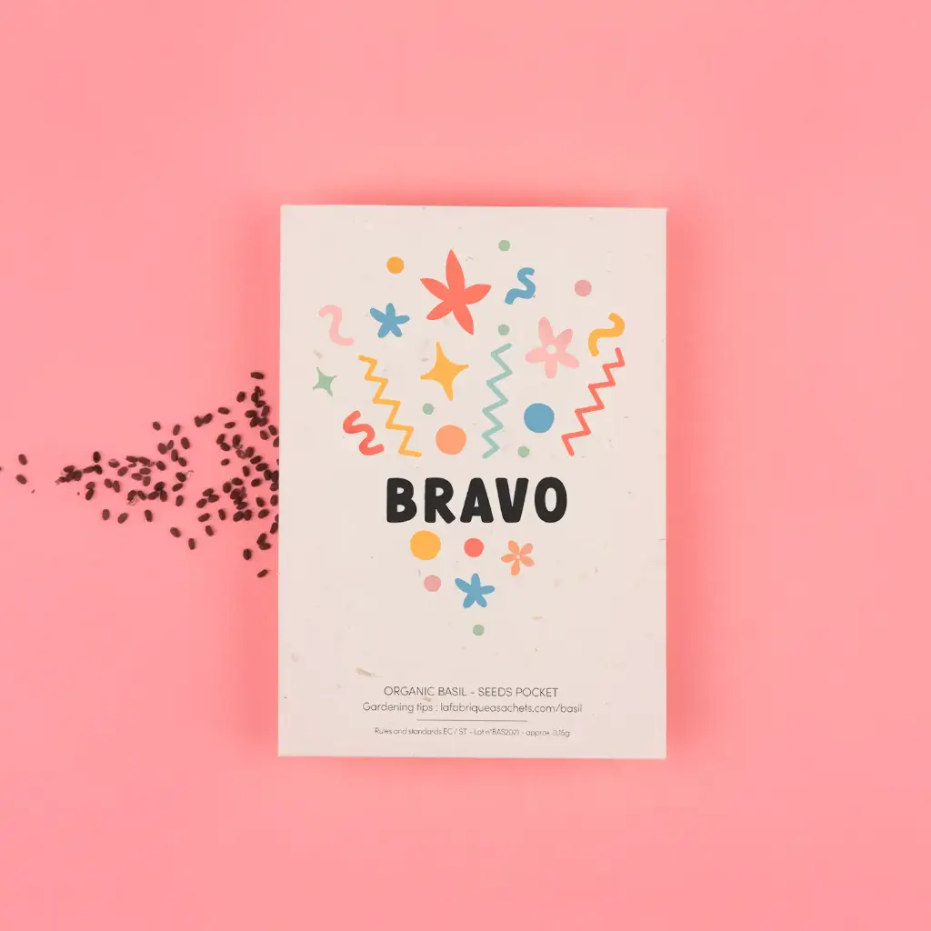Sachet de graines de Basilic "Bravo"