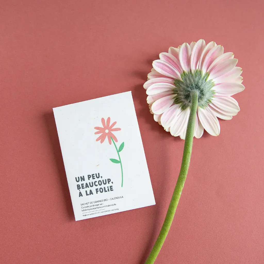 [#SR-UNPEU-BEAUCOUP-FOLIE] Sachet de graines Calendula "Un peu, beaucoup, à la folie"