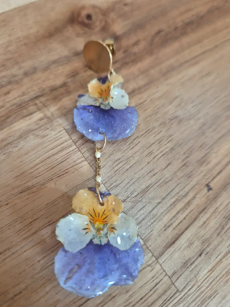 Boucles d'oreilles double pensées