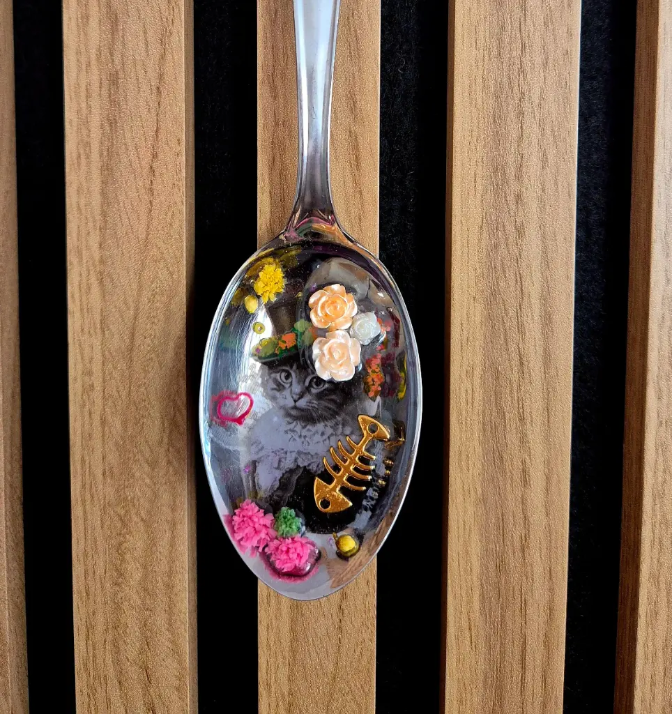 Cuillères décoratives résinées (Fishy Kitty)