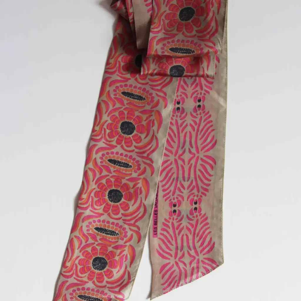 Bandeau Camelia Fuchsia en soie