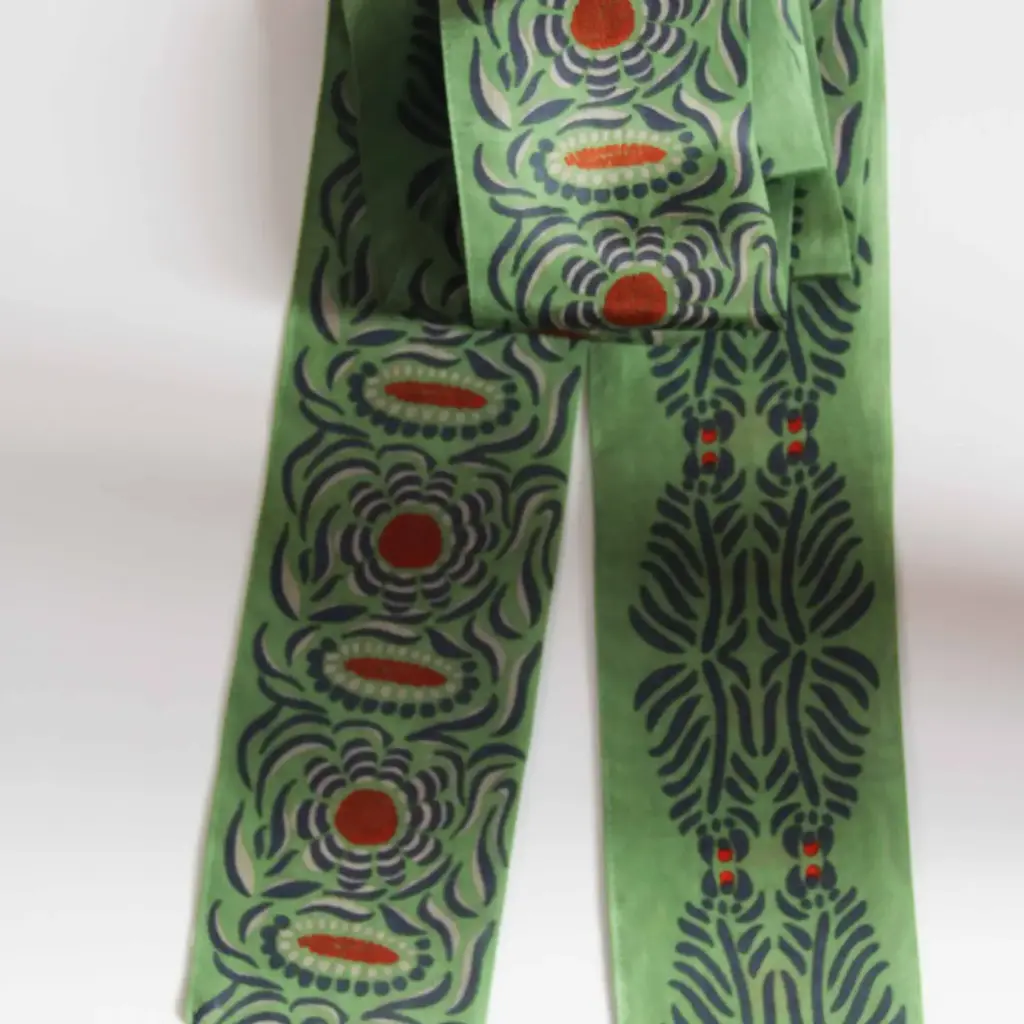 Bandeau Camelia Kaki en soie