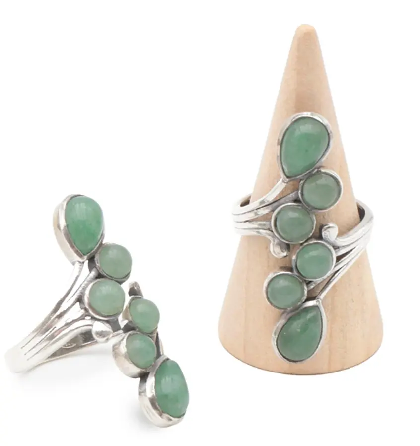 Bague Argent Aventurine Verte
