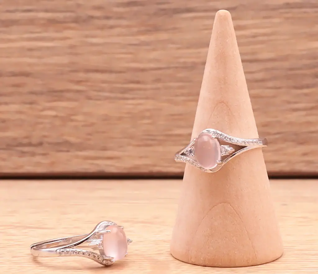 [BAGARGROSE] Bague argent 925 quartz rose 