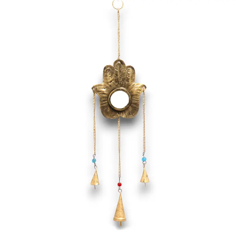 Carillons indiens - Hamsa miroir petit 3 cloches