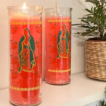 Bougie Vierge de Guadalupe rose