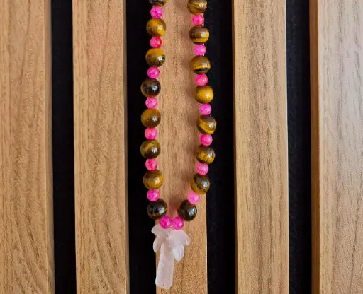 Collier "Pink Palmtiger"
