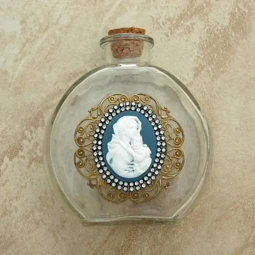[BIEBENMAD] Bouteille d'eau bénite vintage camée Madonna "Allauch Bénite" série limitée