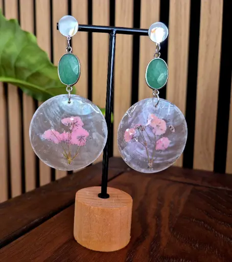 Boucles d’oreilles fleurs nacre "LYA"