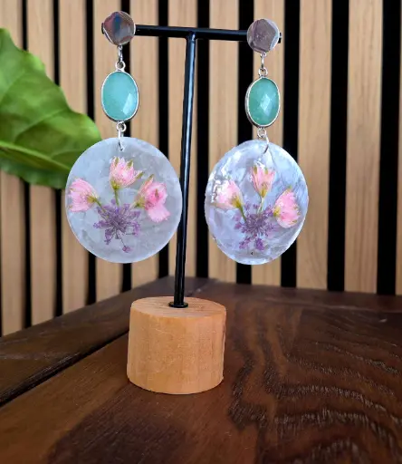 Boucles d’oreilles fleurs nacre "IRKA" 