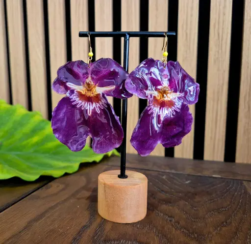 Boucles "Orchidée Impériale" 