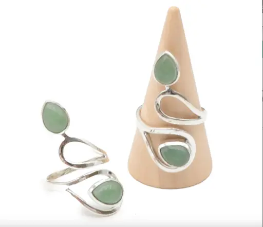 [MODBAGAVE] Bague argent 925 Aventurine verte