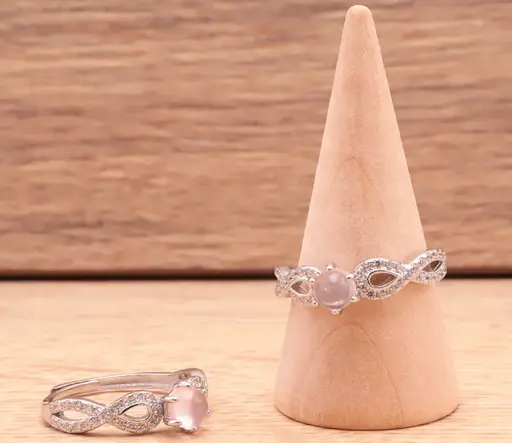 [BAGARGROS] Bague argent 925 quartz rose