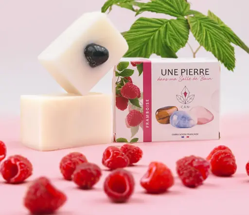 [BESAVONFRAM] Savon à la framboise & pierre naturelle